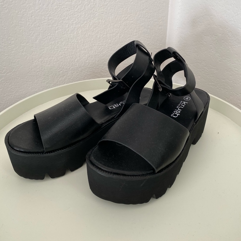 Mule Thank Us Later Faux Leather Chunky Sandals